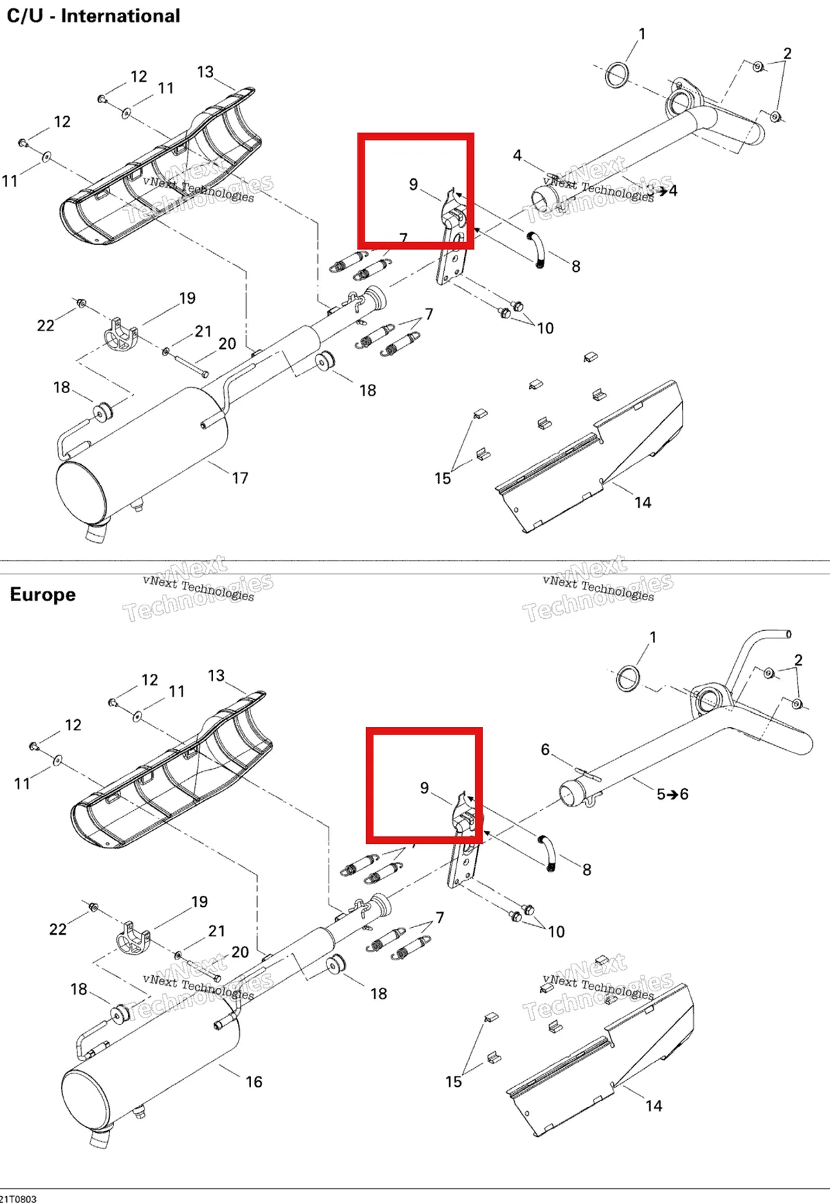 Деталь 707600194 на схеме узла 2008 Can-Am Outlander 400 STD Exhaust System