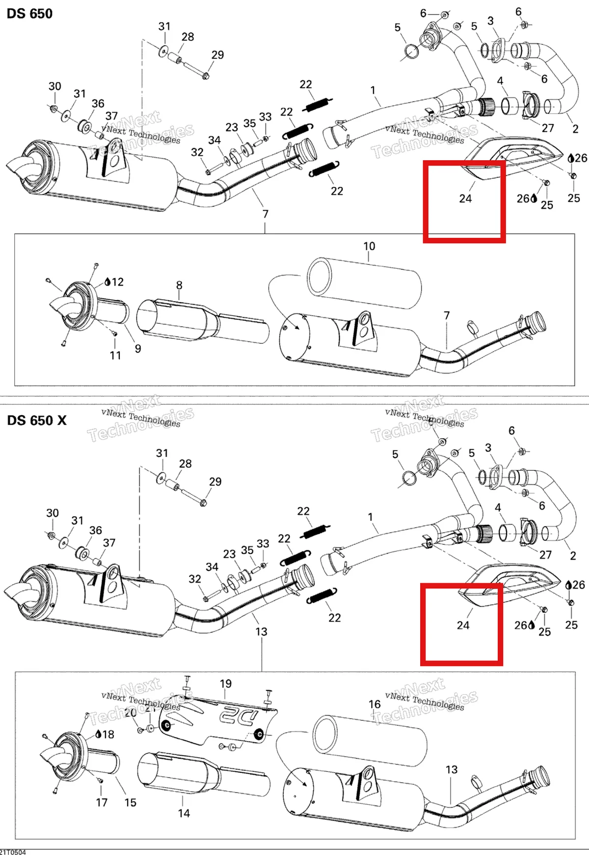Деталь 707600223 на схеме узла 2005 Can-Am DS 650/DS 650 X Exhaust System