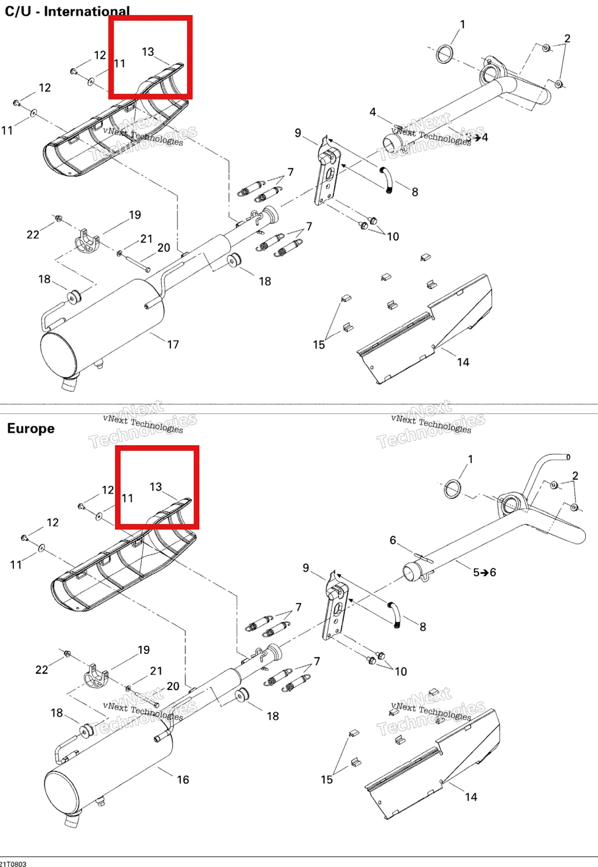 Деталь 707600224 на схеме узла 2008 Can-Am Outlander 400 STD Exhaust System