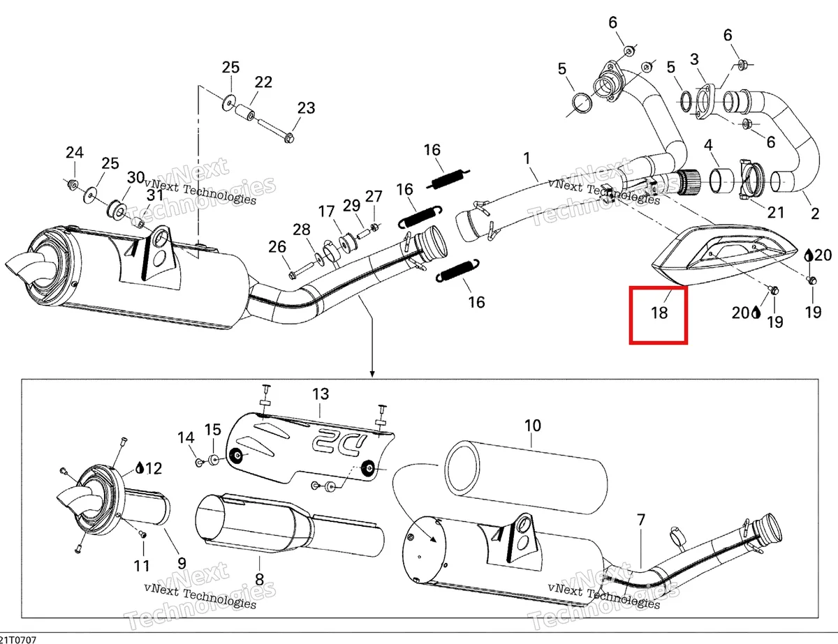 Деталь 707600241 на схеме узла 2007 Can-Am DS 650 X Exhaust System