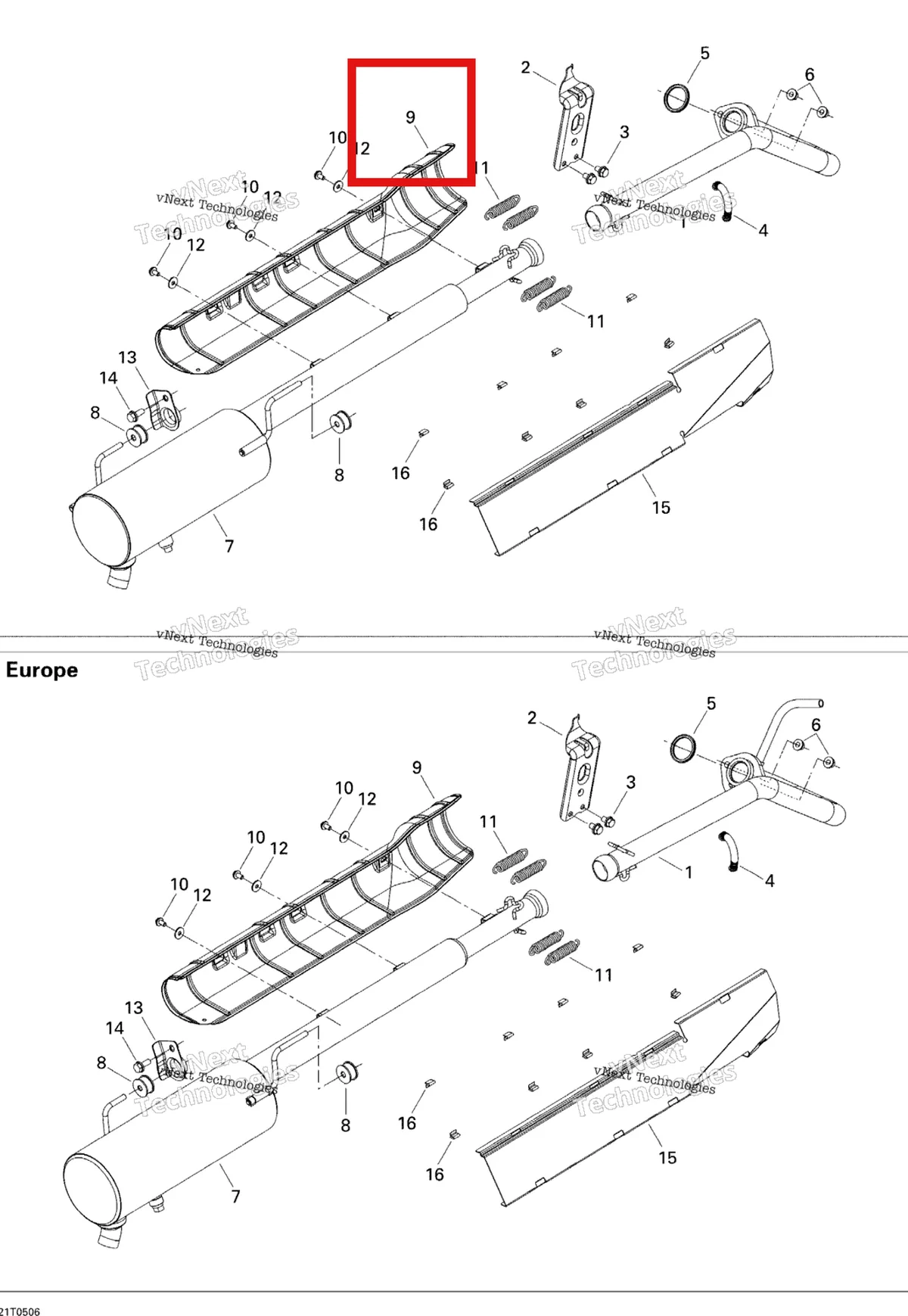 Деталь 707600255 на схеме узла 2005 Can-Am Outlander MAX 400 Exhaust System