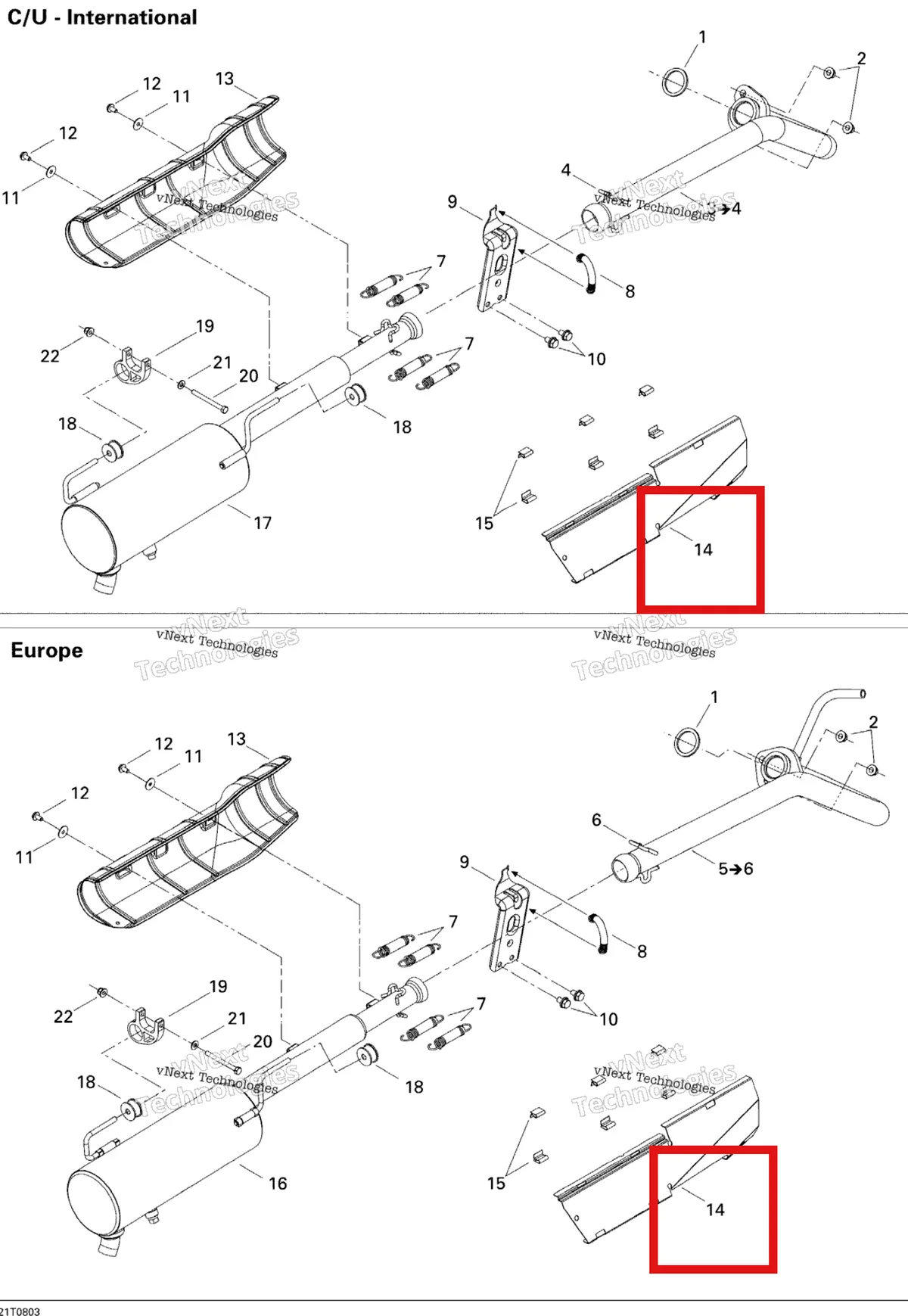 Деталь 707600313 на схеме узла 2008 Can-Am Outlander 400 STD Exhaust System