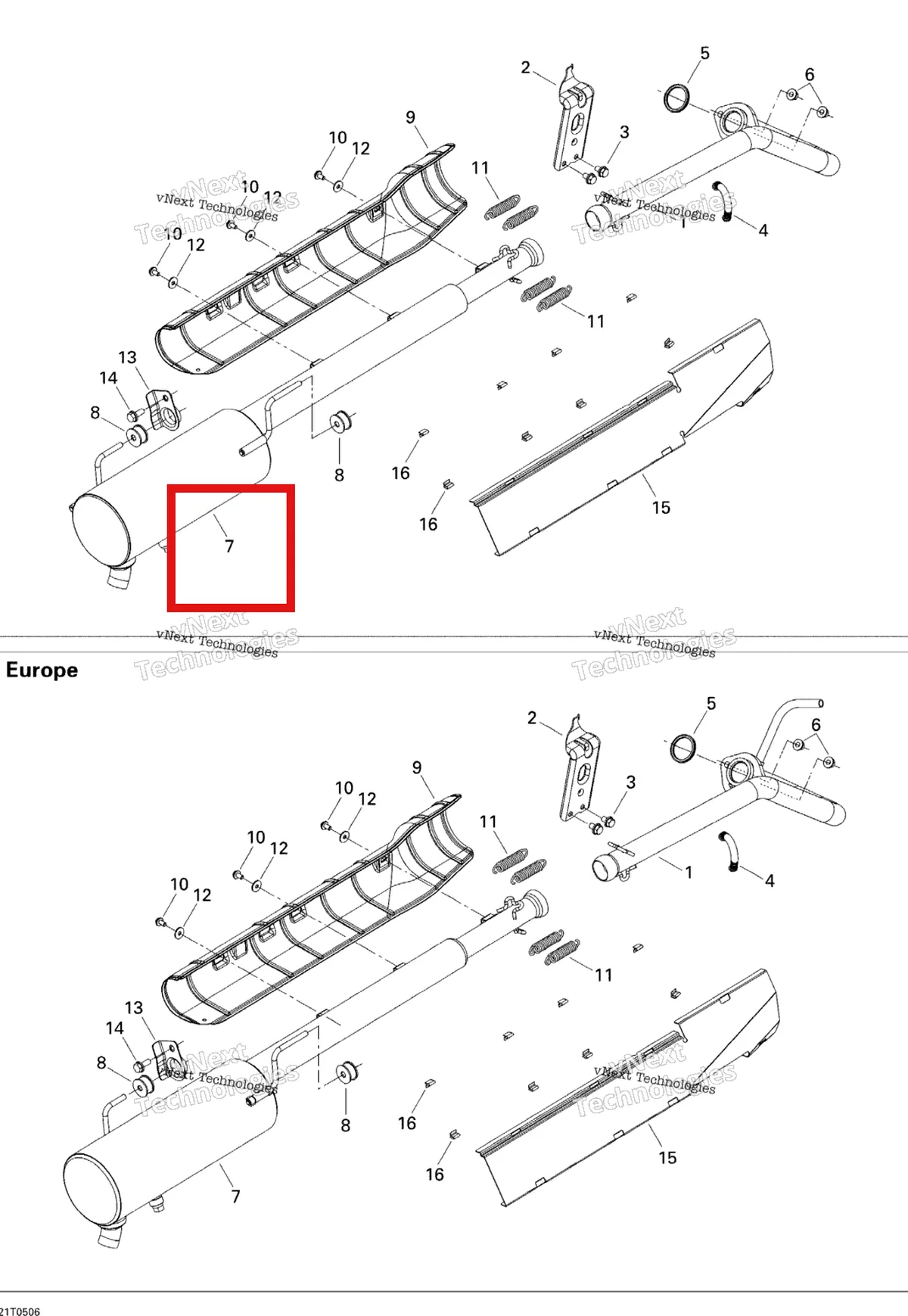 Деталь 707600321 на схеме узла 2005 Can-Am Outlander MAX 400 Exhaust System
