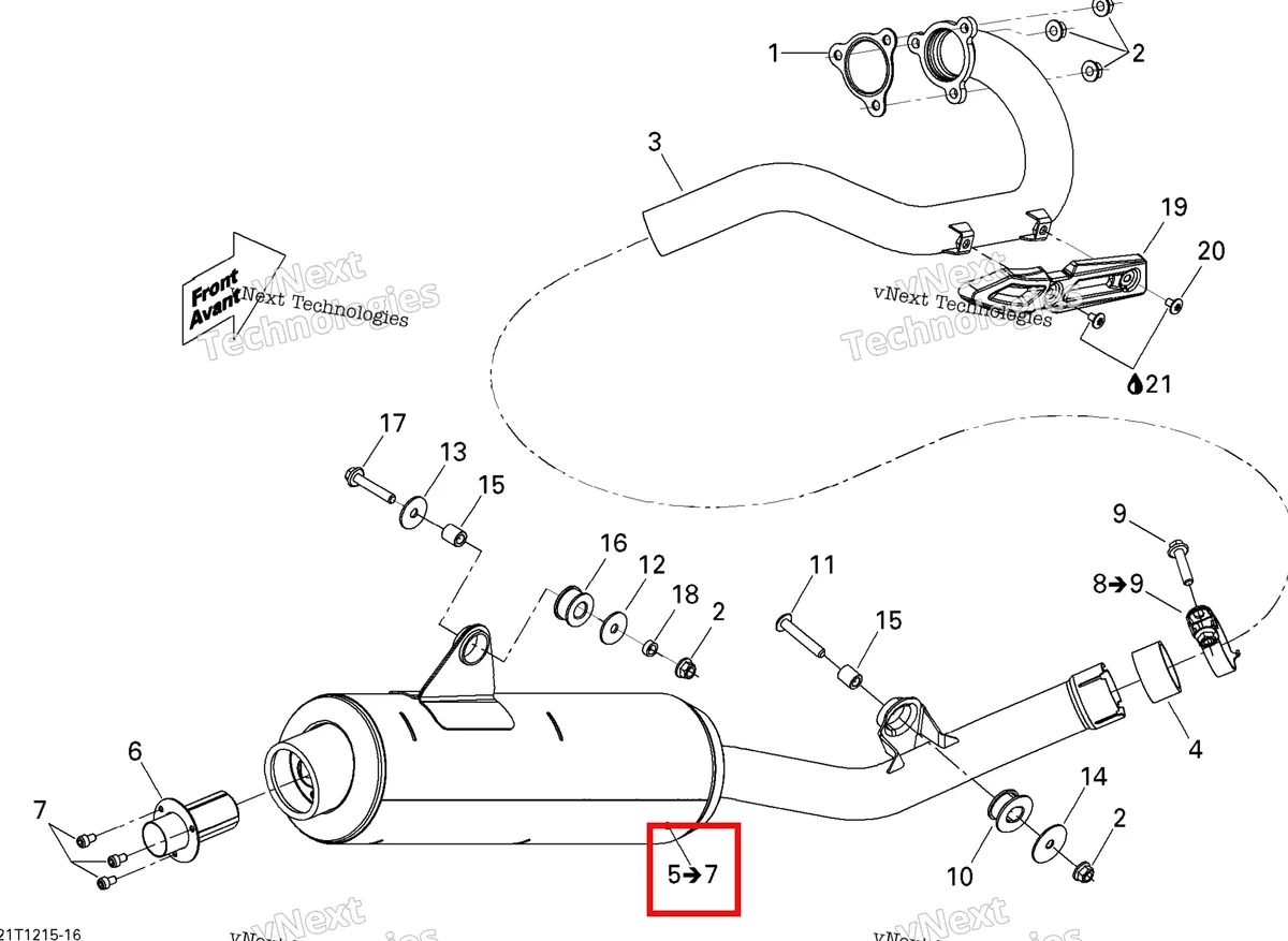 Деталь 707600333 на схеме узла 2015 Can-Am DS 450EFI STD Exhaust System