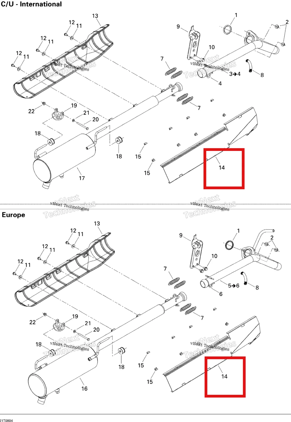 Деталь 707600340 на схеме узла 2008 Can-Am Outlander MAX 400 STD Exhaust System