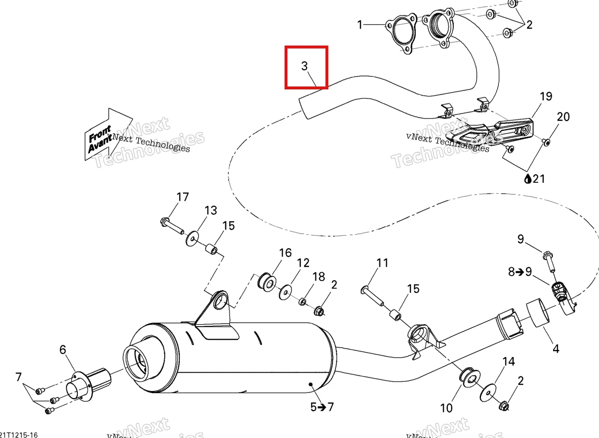 Деталь 707600401 на схеме узла 2015 Can-Am DS 450EFI STD Exhaust System