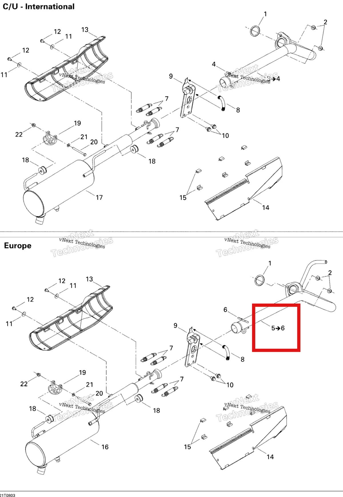 Деталь 707600405 на схеме узла 2008 Can-Am Outlander 400 STD Exhaust System