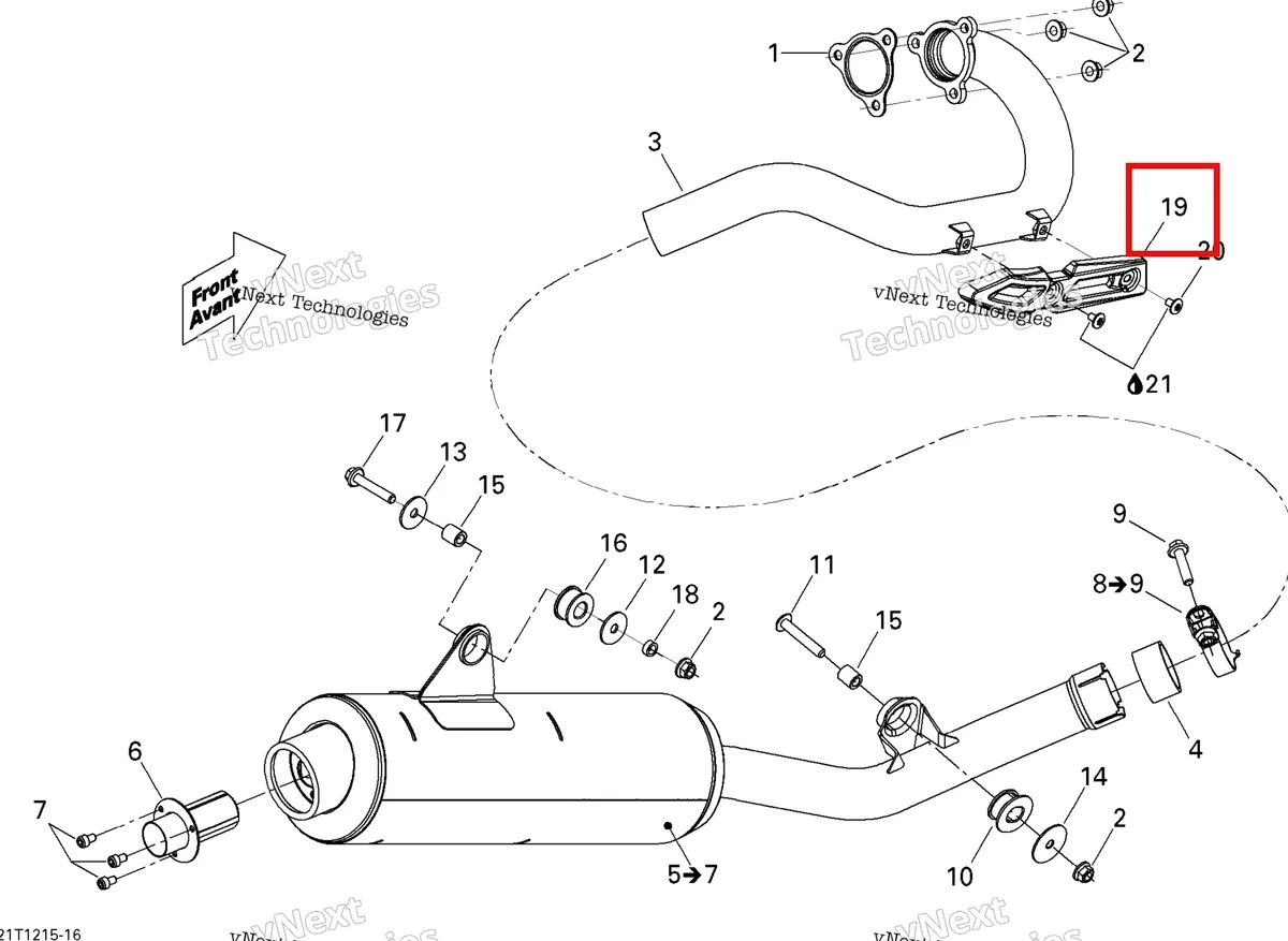 Деталь 707600432 на схеме узла 2015 Can-Am DS 450EFI STD Exhaust System