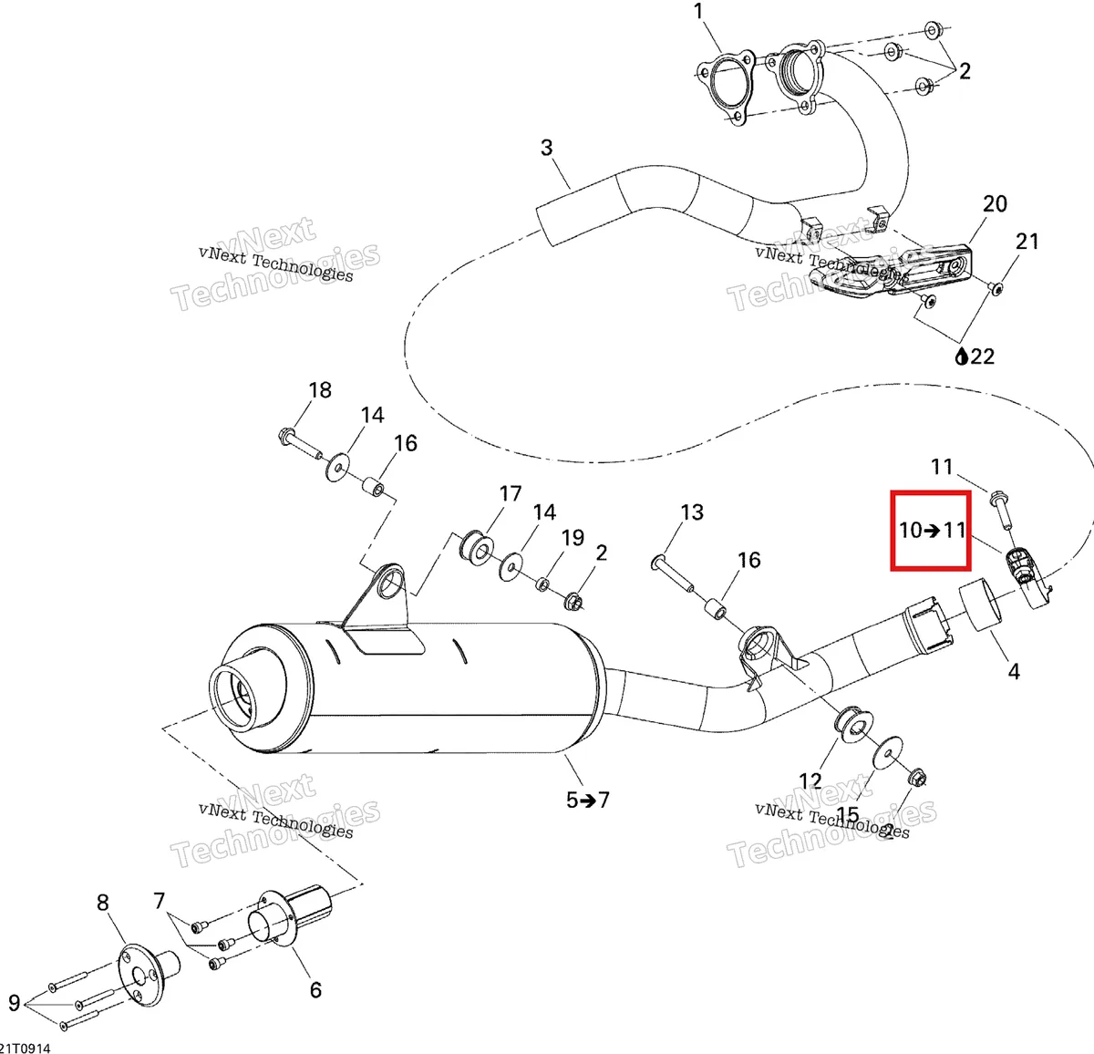 Деталь 707600449 на схеме узла Exhaust System