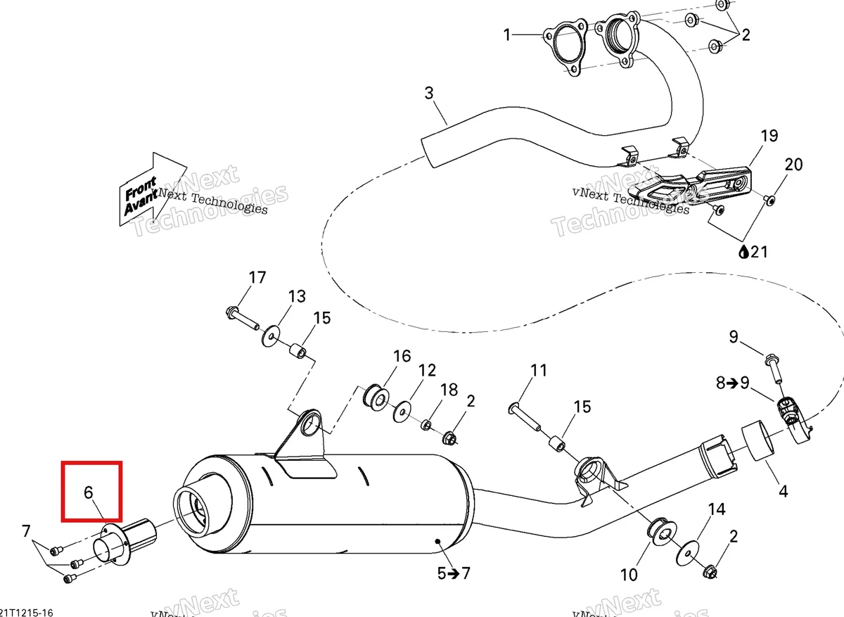 Деталь 707600468 на схеме узла 2015 Can-Am DS 450EFI STD Exhaust System