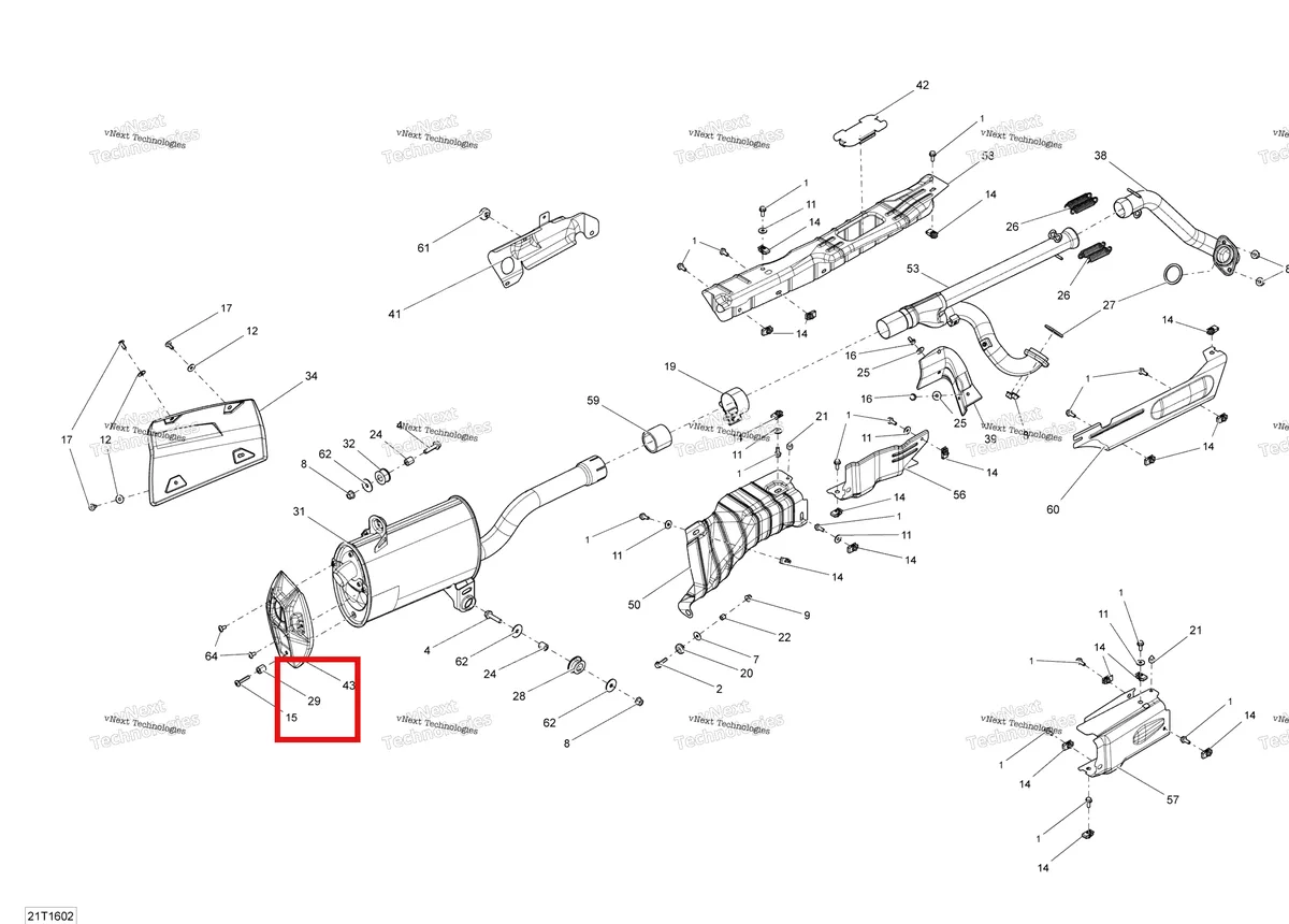 Деталь 707600524 на схеме узла 2016 Can-Am Outlander - 650 EFI - PRO Package Exhaust System - All Models