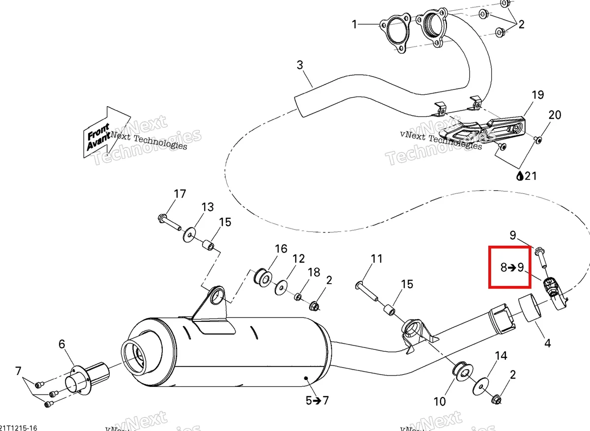 Деталь 707600705 на схеме узла 2015 Can-Am DS 450EFI STD Exhaust System