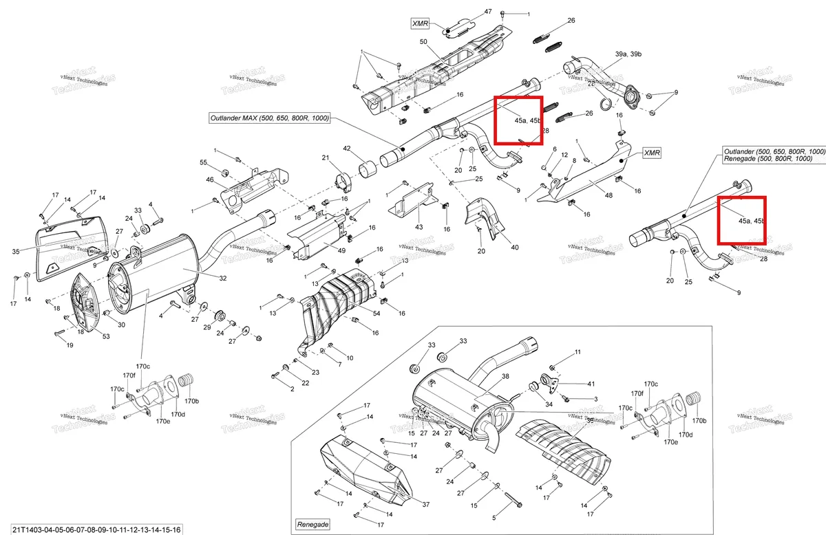 Деталь 707600984 на схеме узла 2014 Can-Am OUTLANDER MAX 1000EFI LTD Exhaust System