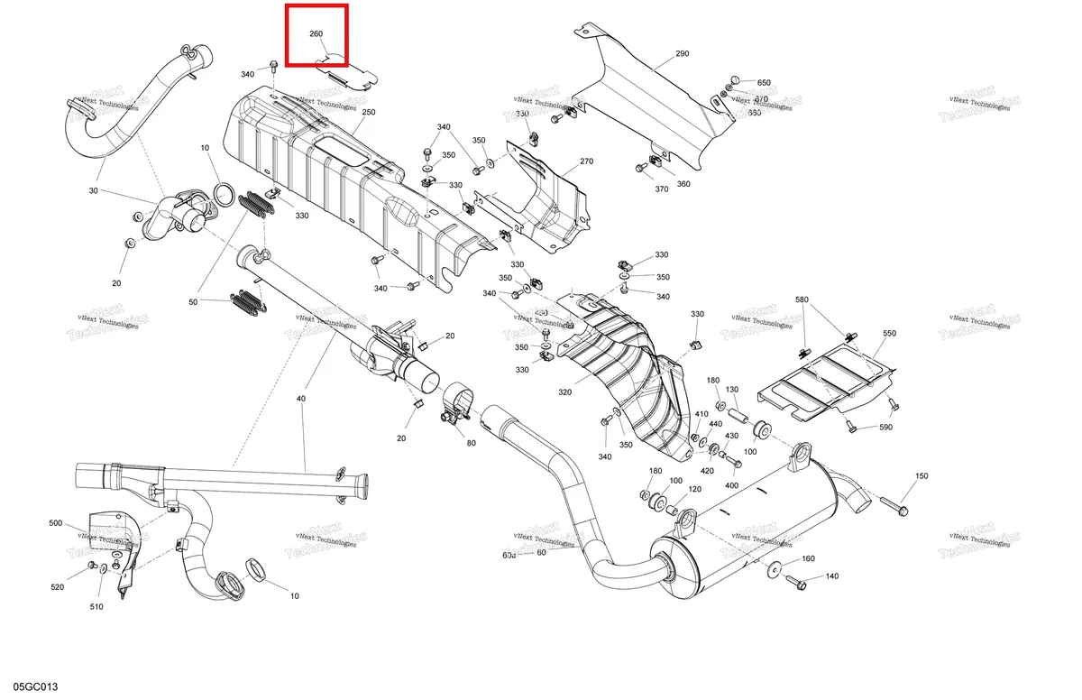 Деталь 707600995 на схеме узла 2023 Can-Am Outlander 570 EFI - MR Engine - Exhaust