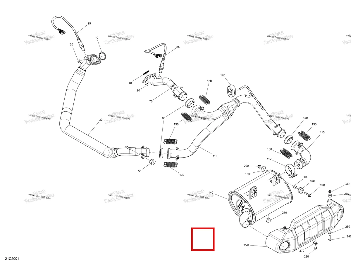 Деталь 707601204 на схеме узла 2020 Can-Am Commander 1000R EFI Exhaust