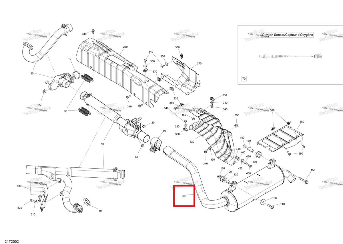 Деталь 707601392 на схеме узла 2020 Can-Am Outlander 570 EFI - STD DPS XT HUNTING Exhaust