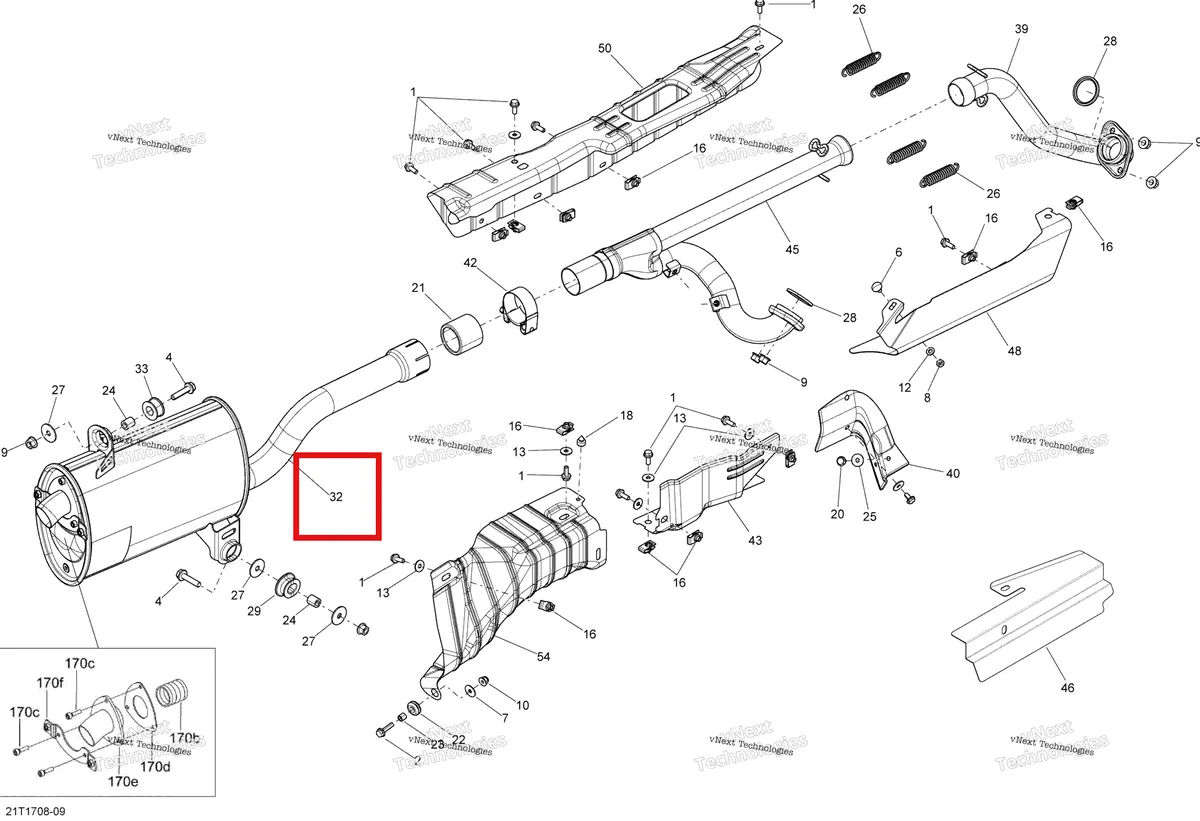 Деталь 707601411 на схеме узла 2018 Can-Am OUTLANDER 6X6 - 650 EFI Exhaust System