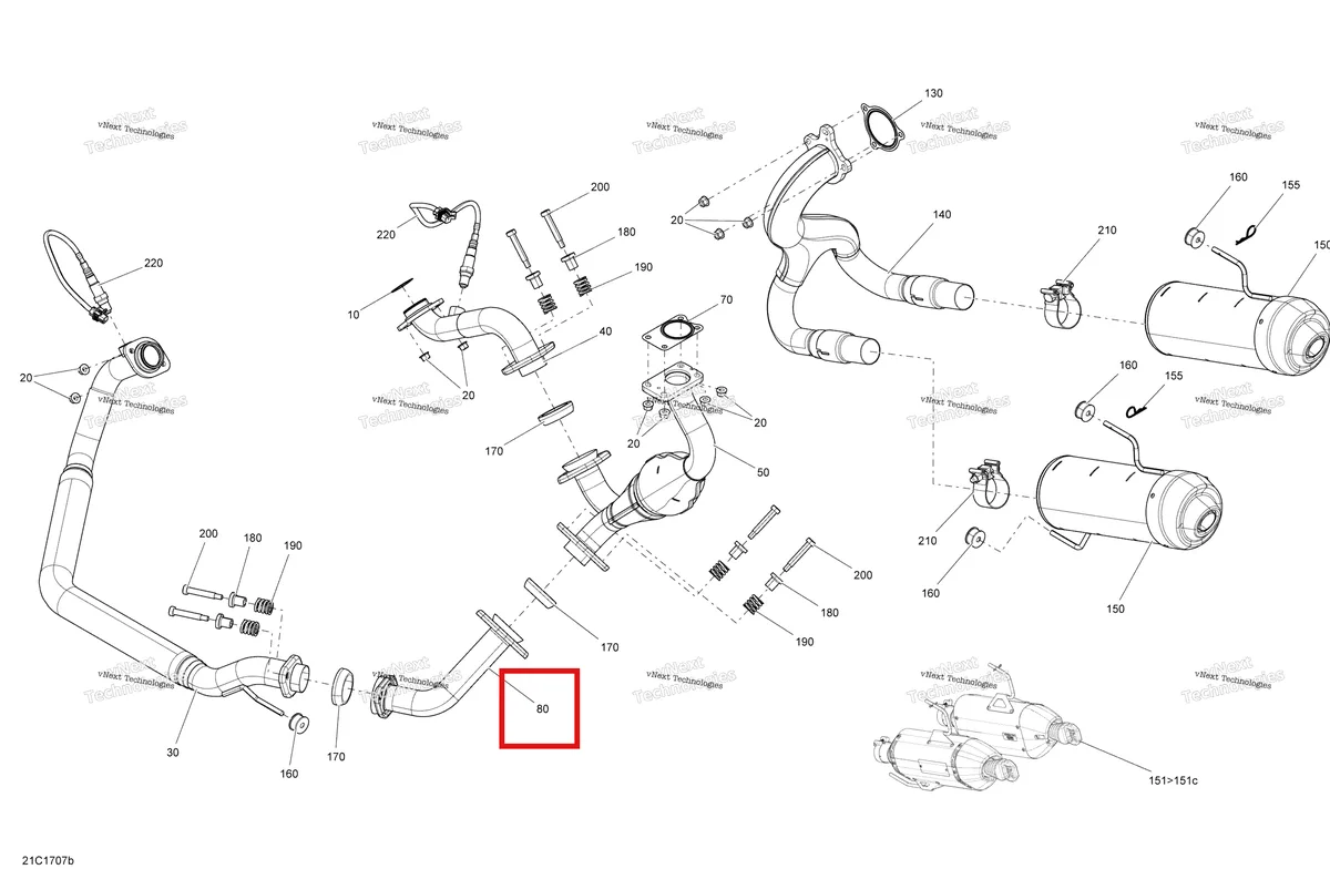 Деталь 707601546 на схеме узла 2017 Can-Am Maverick Exhaust System - Turbo