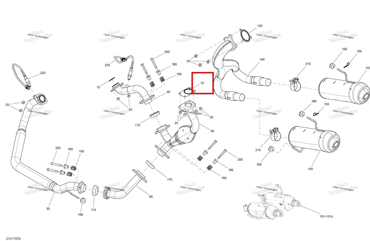 Деталь 707601565 на схеме узла 2017 Can-Am Maverick Exhaust System - Turbo