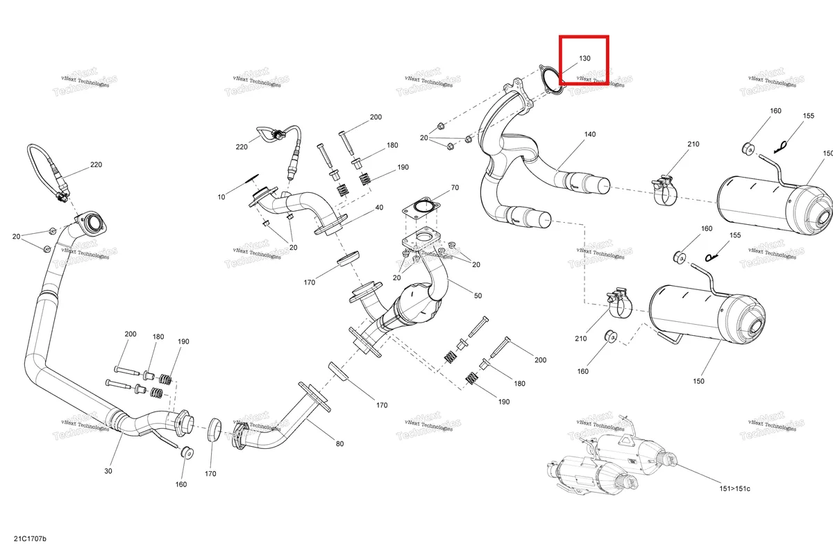 Деталь 707601566 на схеме узла 2017 Can-Am Maverick Exhaust System - Turbo
