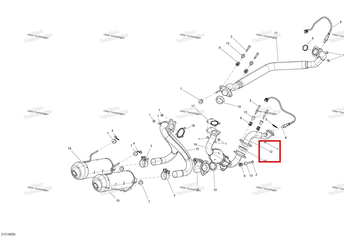 Деталь 707601617 на схеме узла 2016 Can-Am Maverick - Maverick MAX Exhaust System - Turbo