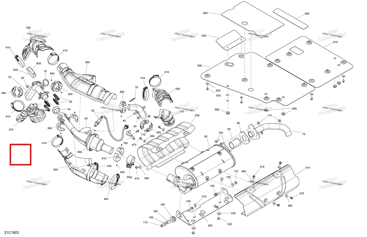 Деталь 707601903 на схеме узла 2019 Can-Am TRAXTER HD10 - T1B SERIES Exhaust - Hd10