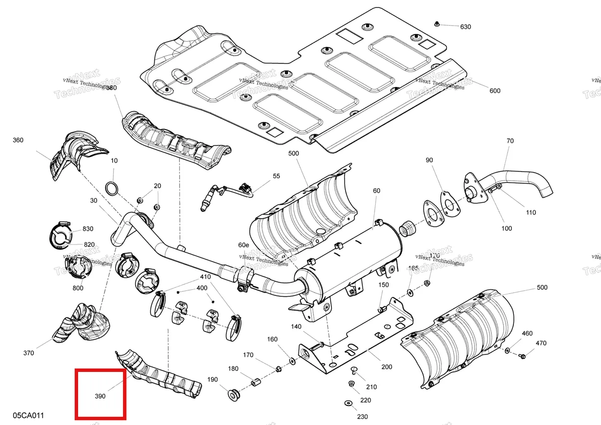 Деталь 707601956 на схеме узла 2021 Can-Am Defender HD5 - BASE DPS Engine - Exhaust
