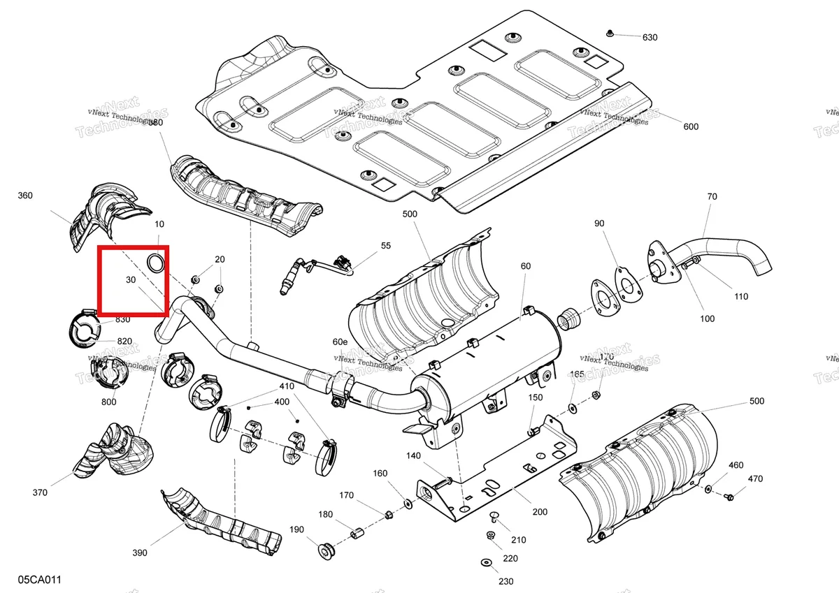 Деталь 707601959 на схеме узла 2021 Can-Am Defender HD5 - BASE DPS Engine - Exhaust