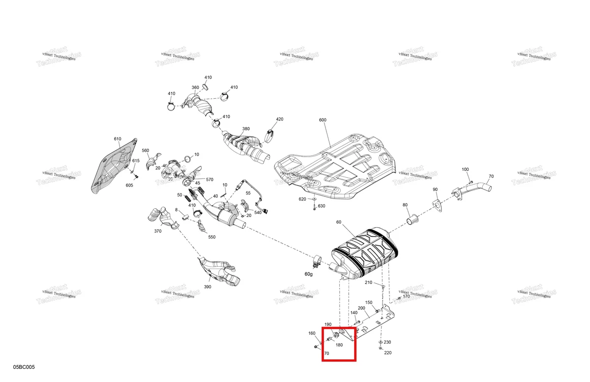 Деталь 707601969 на схеме узла 2023 Can-Am Maverick Trail 1000 - DPS Engine - Exhaust