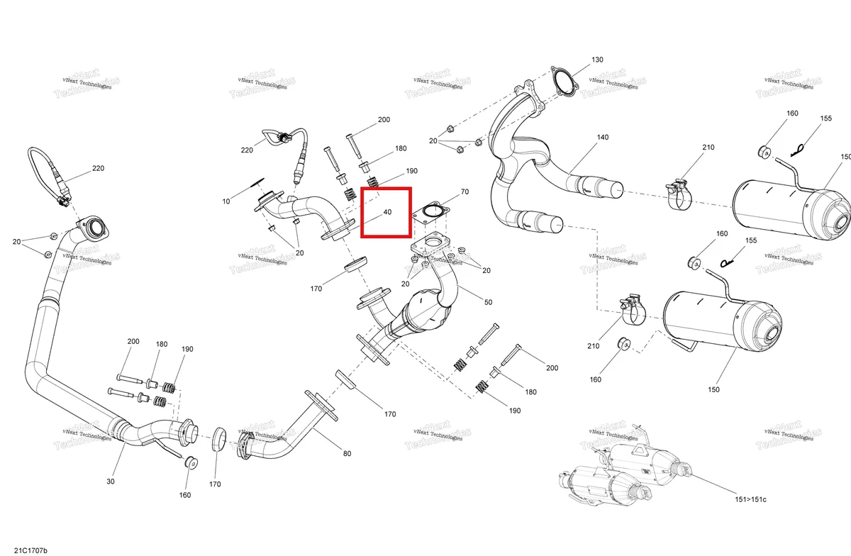 Деталь 707602036 на схеме узла 2017 Can-Am Maverick Exhaust System - Turbo