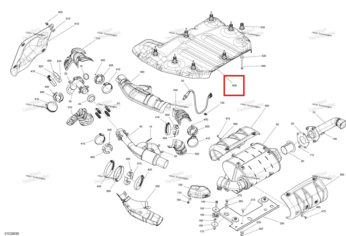 Деталь 707602042 на схеме узла 2020 Can-Am Maverick Sport 1000R - DPS Exhaust