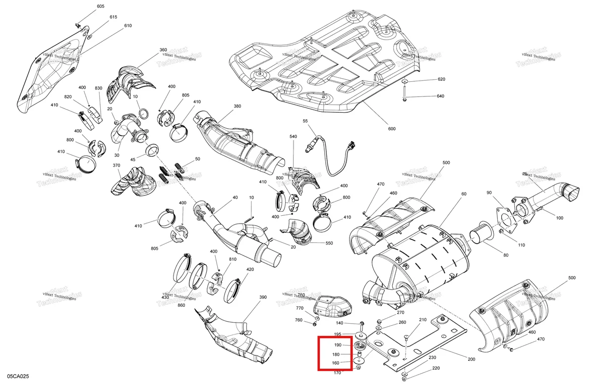 Деталь 707602166 на схеме узла 2021 Can-Am Maverick Sport 1000R - XXC Engine - Exhaust