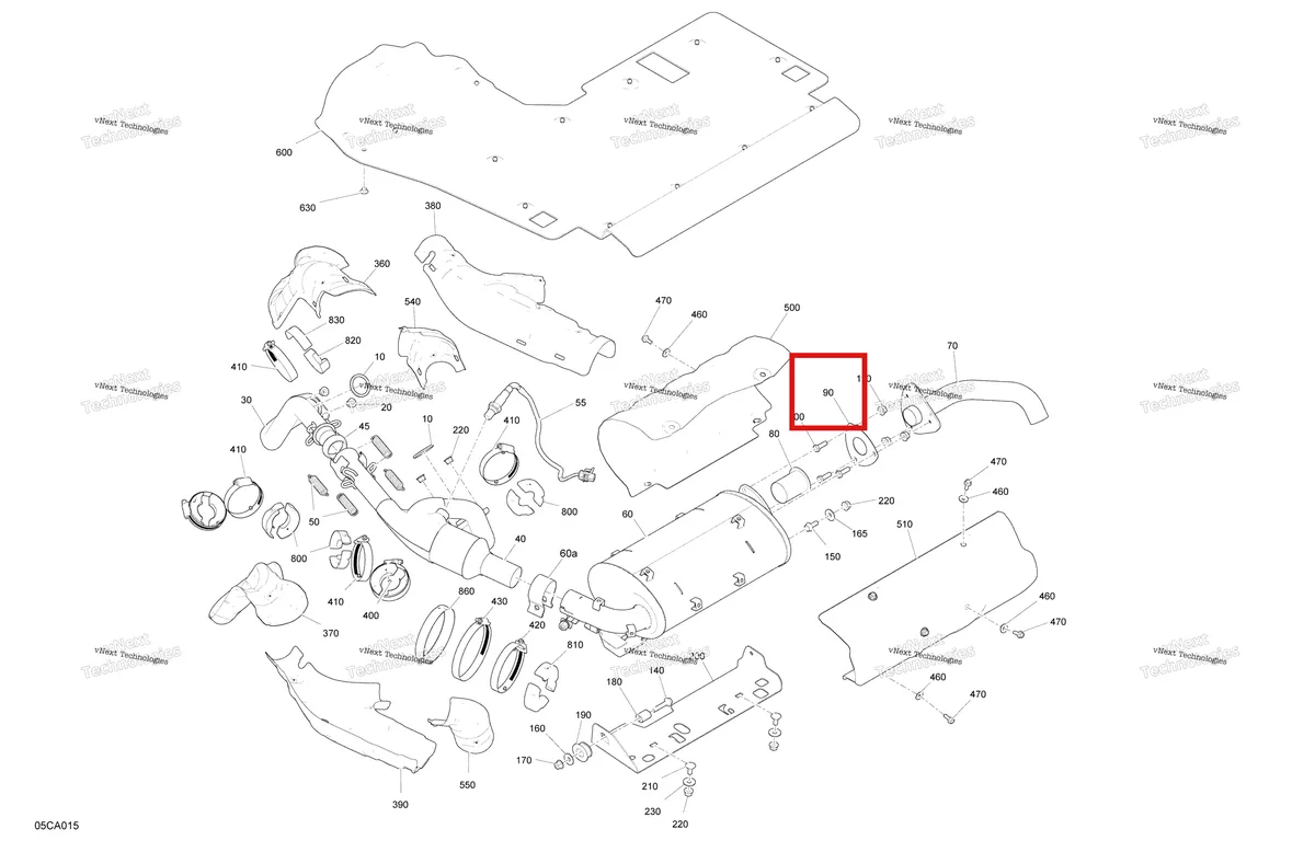 Деталь 707602205 на схеме узла 2021 Can-Am Traxter HD8 - DPS - CE Engine - Exhaust