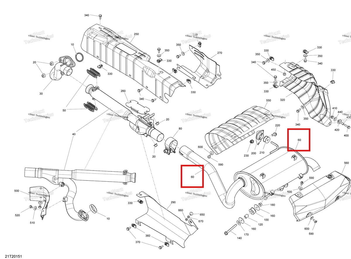 Деталь 707602221 на схеме узла 2020 Can-Am Renegade 570 EFI - XMR Exhaust