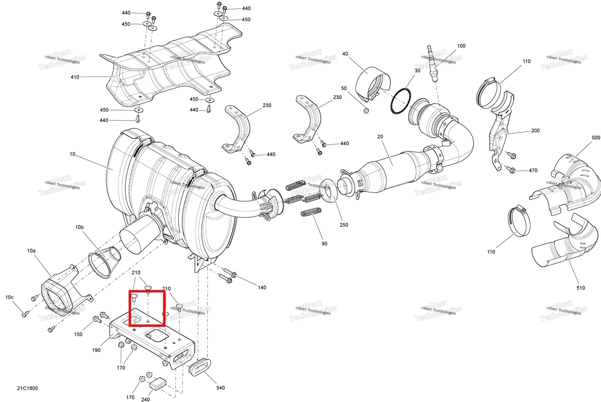 Деталь 707602338 на схеме узла 2018 Can-Am Maverick X3 900HO Exhaust System - Engine 903Ho