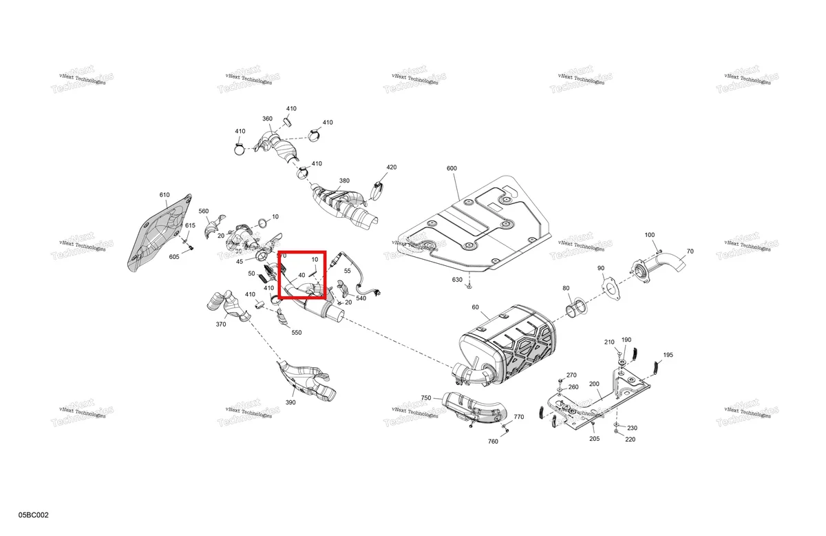Деталь 707602390 на схеме узла 2023 Can-Am Commander 1000R EFI - DPS Engine - Exhaust