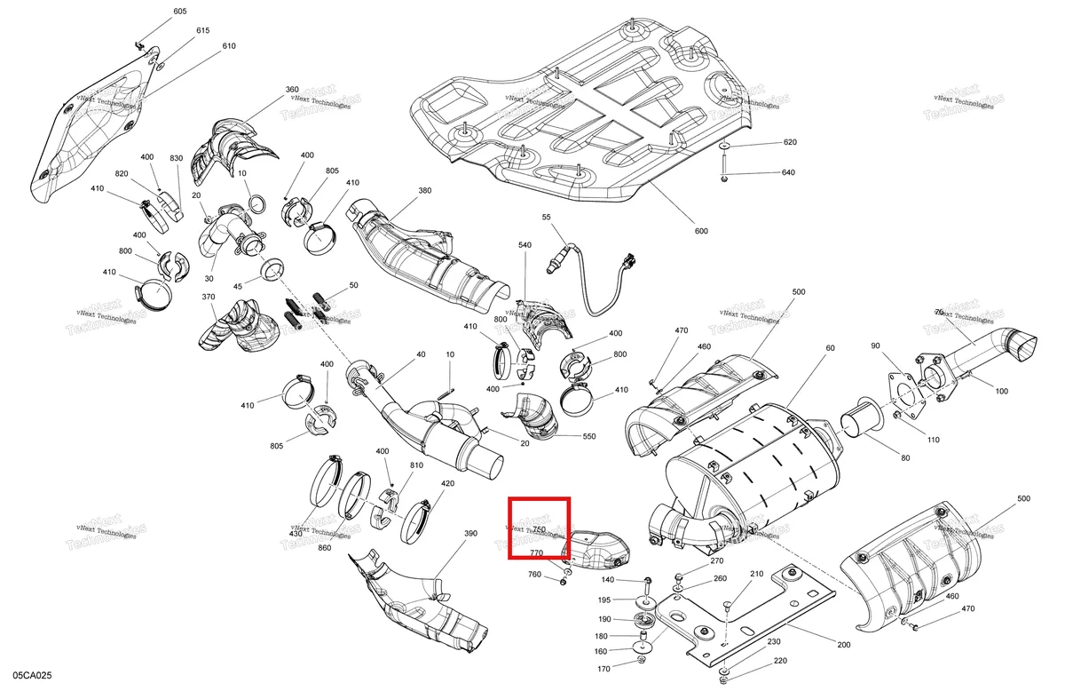 Деталь 707602532 на схеме узла 2021 Can-Am Maverick Sport 1000R - XXC Engine - Exhaust