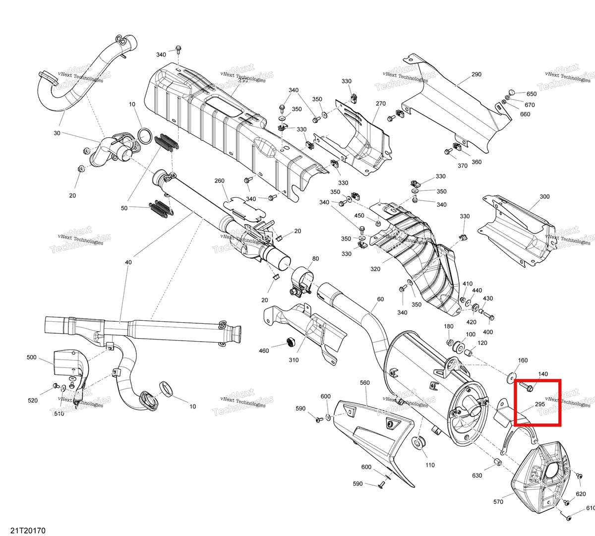 Деталь 707602626 на схеме узла 2020 Can-Am Outlander 650 EFI - XMR Exhaust