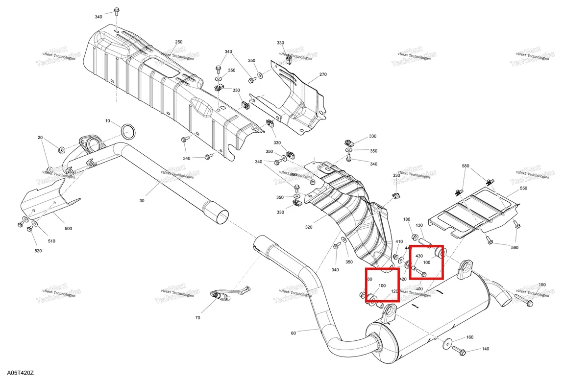 Деталь 707602775 на схеме узла 2021 Can-Am Outlander 450 EFI - STD XU - CE Engine - Exhaust