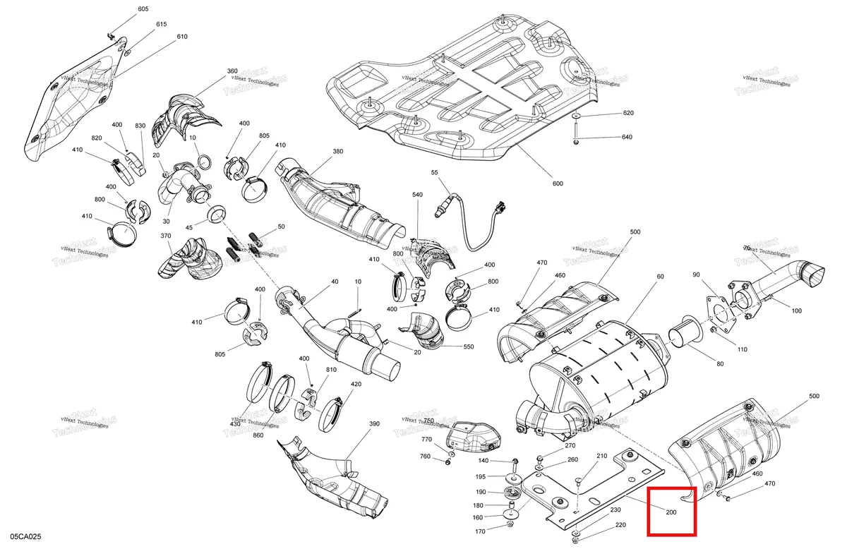Деталь 707602868 на схеме узла 2021 Can-Am Maverick Sport 1000R - XXC Engine - Exhaust