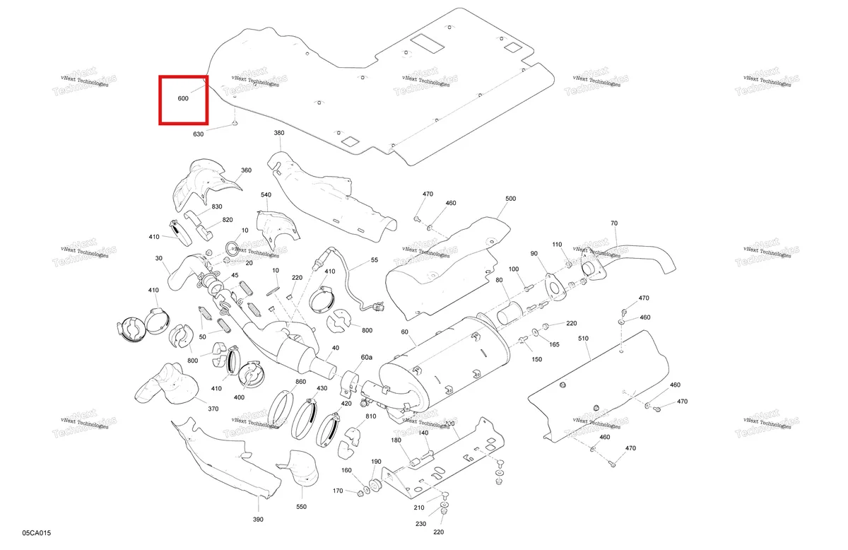 Деталь 707602927 на схеме узла 2021 Can-Am Traxter HD8 - DPS - CE Engine - Exhaust