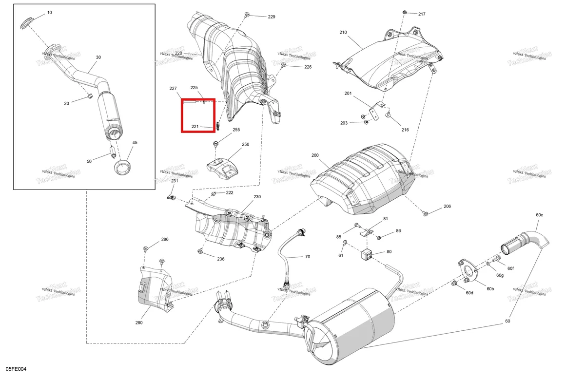 Деталь 707602958 на схеме узла 2025 Can-Am OUT-MAX - 4X4 - DPS - 500 - 1VSA - Granite Grey Engine - Exhaust