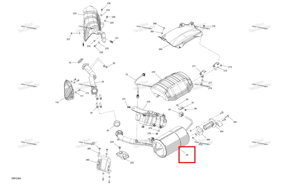 Деталь 707602965 на схеме узла 2023 Can-Am Outlander X mr 700 - CE Engine - Exhaust