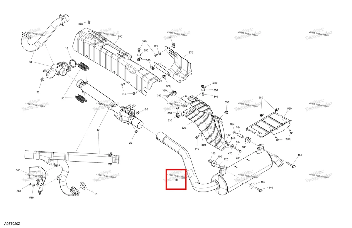 Деталь 707603032 на схеме узла 2021 Can-Am Outlander 570 EFI - STD DPS XT Mossy Oak Edition Engine - Exhaust