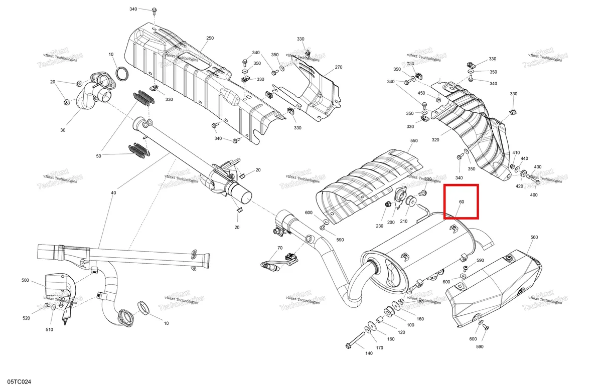 Деталь 707603040 на схеме узла 2023 Can-Am Renegade 1000R EFI - XXC - CE Engine - Exhaust