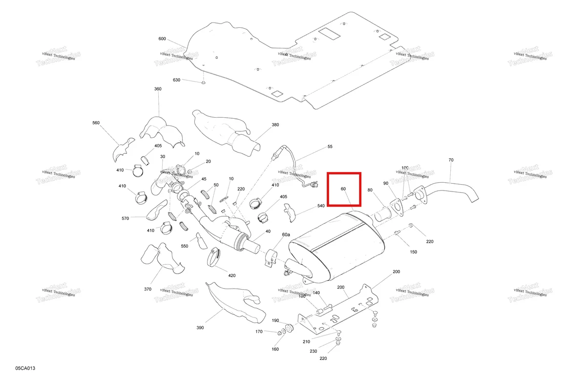 Деталь 707603050 на схеме узла 2021 Can-Am Traxter HD10 - XT - CE Engine - Exhaust