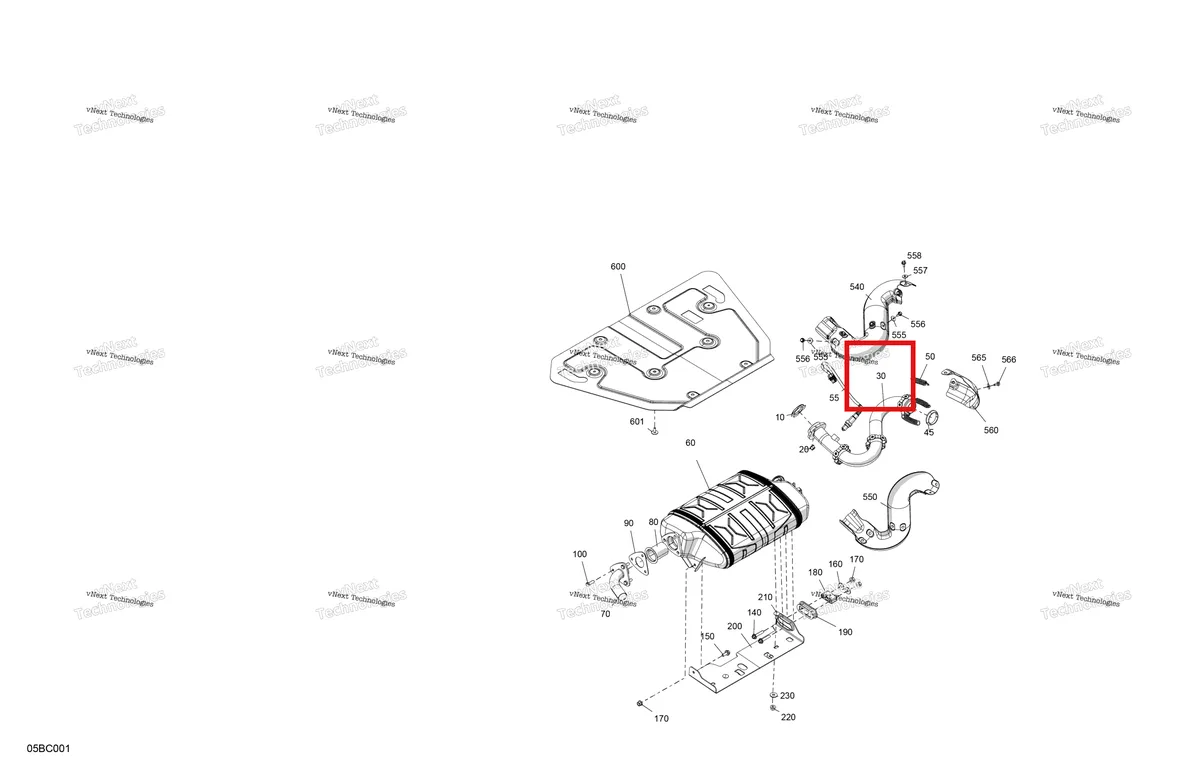 Деталь 707603117 на схеме узла 2023 Can-Am Commander 700 EFI - DPS Engine - Exhaust