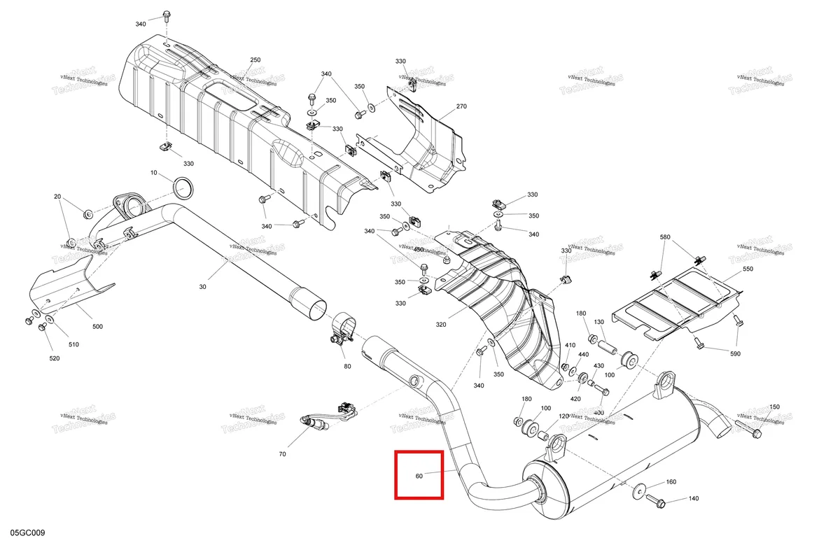 Деталь 707603260 на схеме узла 2023 Can-Am Outlander 450 EFI - STD - CE Engine - Exhaust