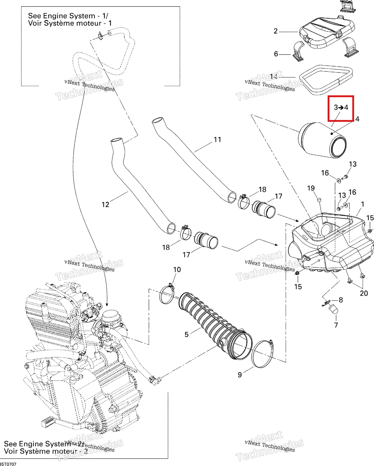Деталь 707800023 на схеме узла 2007 Can-Am DS 650 X Air Intake