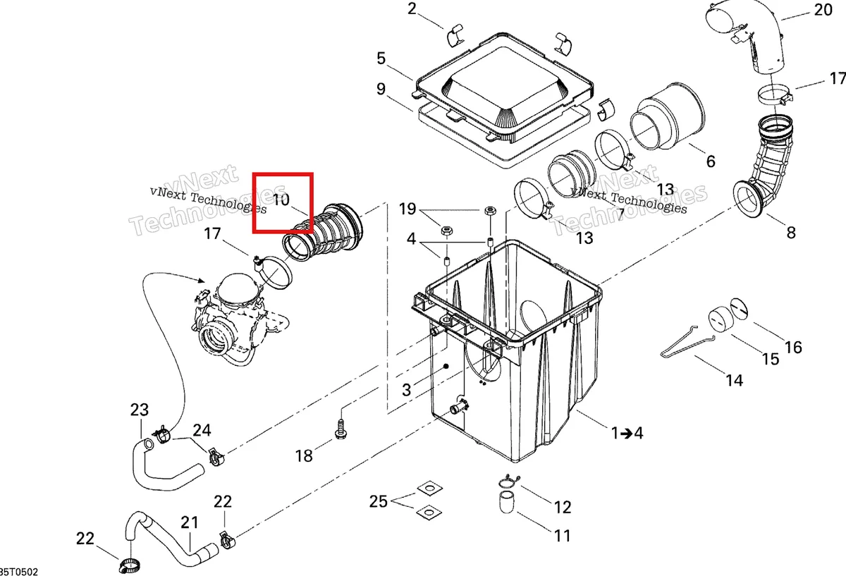 Деталь 707800071 на схеме узла 2005 Can-Am Traxter 5 Speed Air Intake